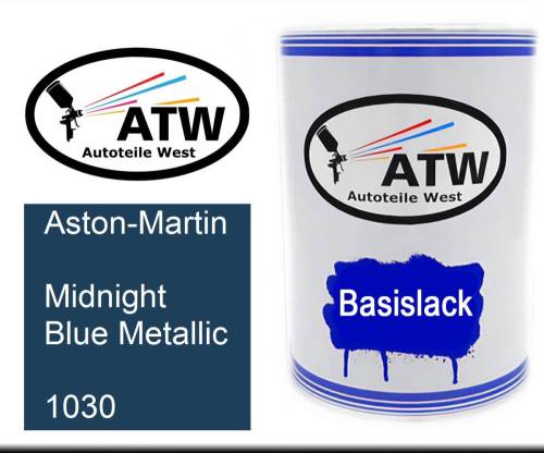 Aston-Martin, Midnight Blue Metallic, 1030: 500ml Lackdose, von ATW Autoteile West.